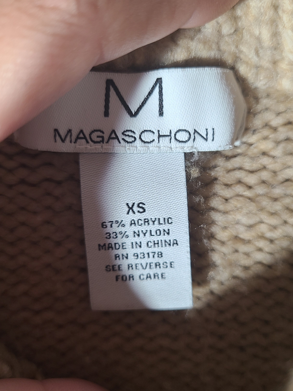Magaschoni Knit Crewneck Sweater in Camel - Picture 2 of 5